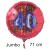 Jumbo Luftballon aus Folie zum 40. Geburtstag, Rot, 71 cm, rund, inklusive Helium