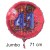 Jumbo Luftballon aus Folie zum 41. Geburtstag, Rot, 71 cm, rund, inklusive Helium