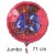 Jumbo Luftballon aus Folie zum 43. Geburtstag, Rot, 71 cm, rund, inklusive Helium