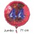 Jumbo Luftballon aus Folie zum 44. Geburtstag, Rot, 71 cm, rund, inklusive Helium