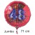 Jumbo Luftballon aus Folie zum 48. Geburtstag, Rot, 71 cm, rund, inklusive Helium