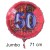 Jumbo Luftballon aus Folie zum 50. Geburtstag, Rot, 71 cm, rund, inklusive Helium