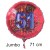 Jumbo Luftballon aus Folie zum 51. Geburtstag, Rot, 71 cm, rund, inklusive Helium