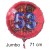 Jumbo Luftballon aus Folie zum 53. Geburtstag, Rot, 71 cm, rund, inklusive Helium