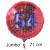 Jumbo Luftballon aus Folie zum 54. Geburtstag, Rot, 71 cm, rund, inklusive Helium