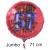 Jumbo Luftballon aus Folie zum 57. Geburtstag, Rot, 71 cm, rund, inklusive Helium