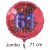Jumbo Luftballon aus Folie zum 61. Geburtstag, Rot, 71 cm, rund, inklusive Helium