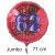Jumbo Luftballon aus Folie zum 62. Geburtstag, Rot, 71 cm, rund, inklusive Helium
