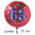 Jumbo Luftballon aus Folie zum 63. Geburtstag, Rot, 71 cm, rund, inklusive Helium