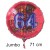 Jumbo Luftballon aus Folie zum 64. Geburtstag, Rot, 71 cm, rund, inklusive Helium