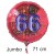 Jumbo Luftballon aus Folie zum 66. Geburtstag, Rot, 71 cm, rund, inklusive Helium