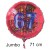 Jumbo Luftballon aus Folie zum 67. Geburtstag, Rot, 71 cm, rund, inklusive Helium