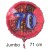 Jumbo Luftballon aus Folie zum 70. Geburtstag, Rot, 71 cm, rund, inklusive Helium