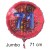 Jumbo Luftballon aus Folie zum 71. Geburtstag, Rot, 71 cm, rund, inklusive Helium
