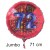 Jumbo Luftballon aus Folie zum 72. Geburtstag, Rot, 71 cm, rund, inklusive Helium