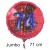 Jumbo Luftballon aus Folie zum 74. Geburtstag, Rot, 71 cm, rund, inklusive Helium