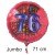 Jumbo Luftballon aus Folie zum 76. Geburtstag, Rot, 71 cm, rund, inklusive Helium