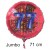 Jumbo Luftballon aus Folie zum 77. Geburtstag, Rot, 71 cm, rund, inklusive Helium