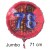 Jumbo Luftballon aus Folie zum 78. Geburtstag, Rot, 71 cm, rund, inklusive Helium