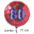Jumbo Luftballon aus Folie zum 80. Geburtstag, Rot, 71 cm, rund, inklusive Helium