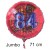 Jumbo Luftballon aus Folie zum 84. Geburtstag, Rot, 71 cm, rund, inklusive Helium