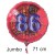Jumbo Luftballon aus Folie zum 86. Geburtstag, Rot, 71 cm, rund, inklusive Helium