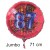 Jumbo Luftballon aus Folie zum 87. Geburtstag, Rot, 71 cm, rund, inklusive Helium