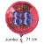 Jumbo Luftballon aus Folie zum 88. Geburtstag, Rot, 71 cm, rund, inklusive Helium