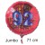 Jumbo Luftballon aus Folie zum 92. Geburtstag, Rot, 71 cm, rund, inklusive Helium