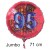Jumbo Luftballon aus Folie zum 95. Geburtstag, Rot, 71 cm, rund, inklusive Helium