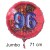 Jumbo Luftballon aus Folie zum 96. Geburtstag, Rot, 71 cm, rund, inklusive Helium