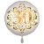Luftballon aus Folie zum 30. Geburtstag, Satin Weiß, 45 cm, rund, inklusive Helium