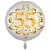 Luftballon aus Folie zum 55. Geburtstag, Satin Weiß, 45 cm, rund, inklusive Helium