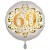 Luftballon aus Folie zum 60. Geburtstag, Satin Weiß, 45 cm, rund, inklusive Helium