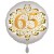 Luftballon aus Folie zum 65. Geburtstag, Satin Weiß, 45 cm, rund, inklusive Helium