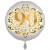 Luftballon aus Folie zum 90. Geburtstag, Satin Weiß, 45 cm, rund, inklusive Helium