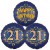 Ballon-Bukett, 3 Luftballons, Satin Navy & Gold 21 Happy Birthday zum 21. Geburtstag, inklusive Helium