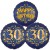 Ballon-Bukett, 3 Luftballons, Satin Navy & Gold 30 Happy Birthday zum 30. Geburtstag, inklusive Helium