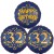 Ballon-Bukett, 3 Luftballons, Satin Navy & Gold 32 Happy Birthday zum 32. Geburtstag, inklusive Helium