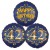 Ballon-Bukett, 3 Luftballons, Satin Navy & Gold 42 Happy Birthday zum 42. Geburtstag, inklusive Helium