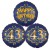 Ballon-Bukett, 3 Luftballons, Satin Navy & Gold 43 Happy Birthday zum 43. Geburtstag, inklusive Helium
