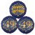 Ballon-Bukett, 3 Luftballons, Satin Navy & Gold 49 Happy Birthday zum 49. Geburtstag, inklusive Helium