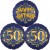 Ballon-Bukett, 3 Luftballons, Satin Navy & Gold 50 Happy Birthday zum 50. Geburtstag, inklusive Helium