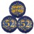 Ballon-Bukett, 3 Luftballons, Satin Navy & Gold 52 Happy Birthday zum 52. Geburtstag, inklusive Helium