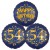 Ballon-Bukett, 3 Luftballons, Satin Navy & Gold 54 Happy Birthday zum 54. Geburtstag, inklusive Helium