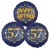 Ballon-Bukett, 3 Luftballons, Satin Navy & Gold 57 Happy Birthday zum 57. Geburtstag, inklusive Helium