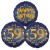 Ballon-Bukett, 3 Luftballons, Satin Navy & Gold 59 Happy Birthday zum 59. Geburtstag, inklusive Helium