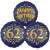 Ballon-Bukett, 3 Luftballons, Satin Navy & Gold 62 Happy Birthday zum 62. Geburtstag, inklusive Helium