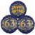 Ballon-Bukett, 3 Luftballons, Satin Navy & Gold 63 Happy Birthday zum 63. Geburtstag, inklusive Helium