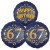 Ballon-Bukett, 3 Luftballons, Satin Navy & Gold 67 Happy Birthday zum 67. Geburtstag, inklusive Helium